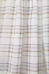 Italian summer plaid print cotton/silk voile