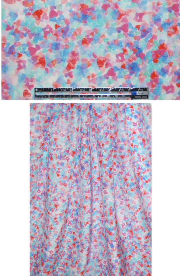 Tahari pastel hearts cotton/silk voile