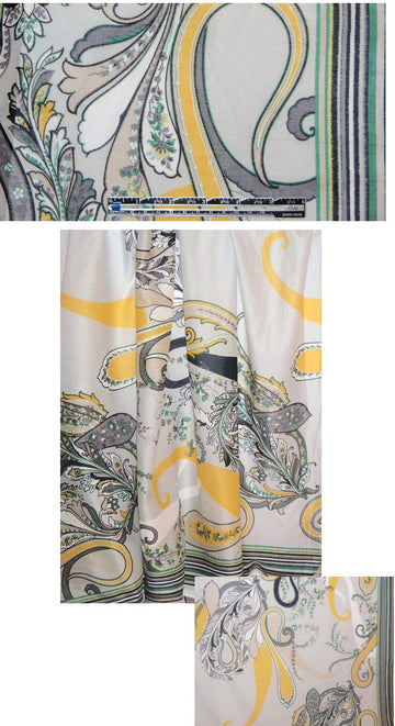 Tahari wisteria/dijon bordered cotton voile