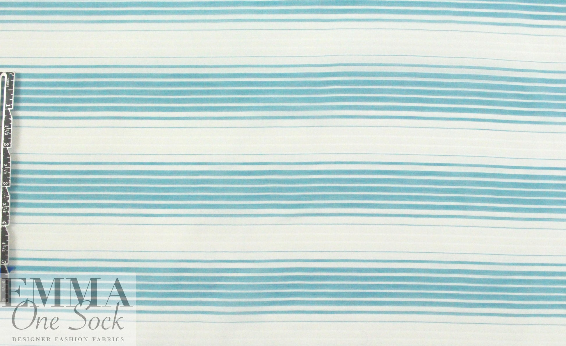 Italian silk/cotton yarn-dye aqua stripe voile