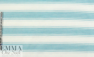 Italian silk/cotton yarn-dye aqua stripe voile