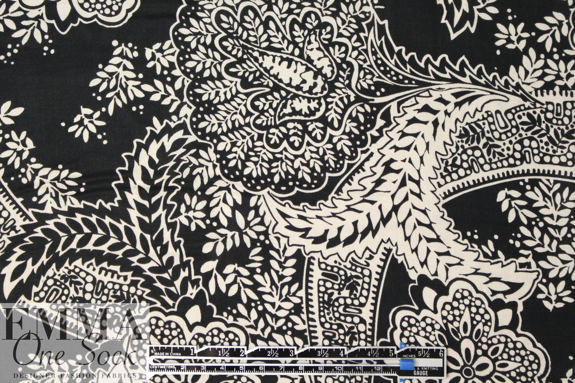 Italian decorative paisley cotton voile
