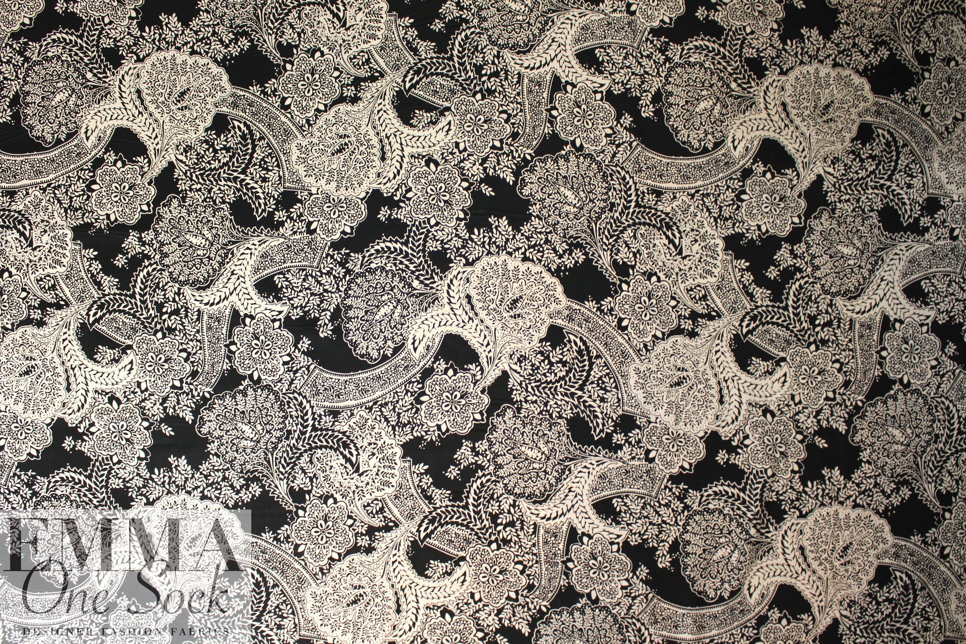 Italian decorative paisley cotton voile