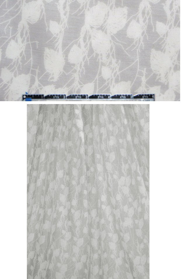 NY designer gray/white silhouette cotton/silk voile