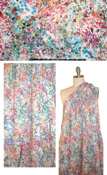 NY designer paint splatter viscose/lycra woven