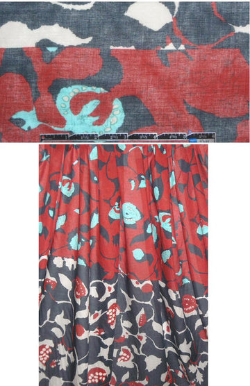 0scar 2-part flowery panel cotton/silk voile 1 yard