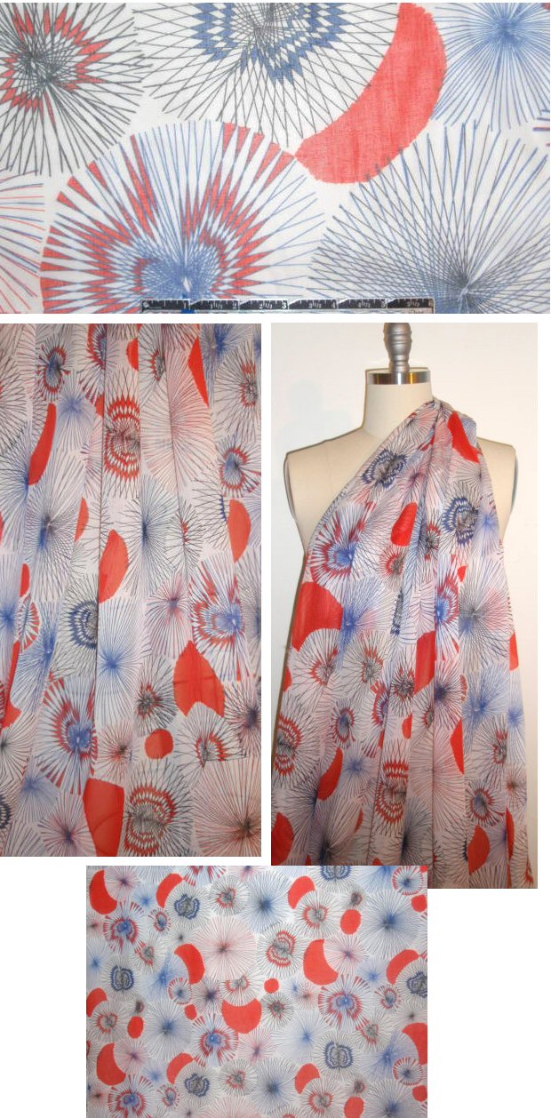 Italian 'string art' graphic cotton voile