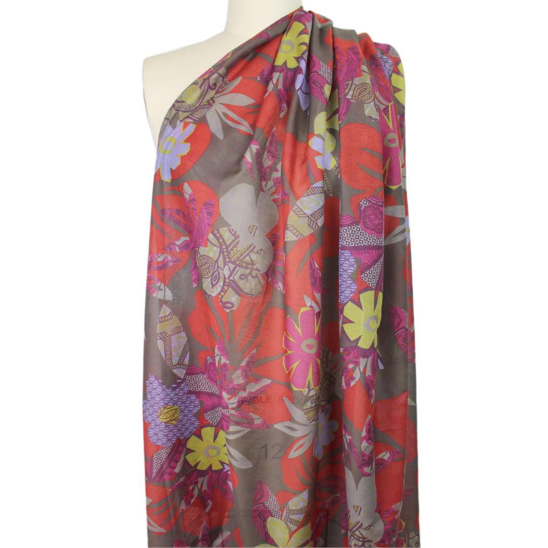 French 'sweet potpourri' cotton/silk voile 1.625 yd