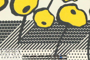 Italian pop art poppies panel cotton voile