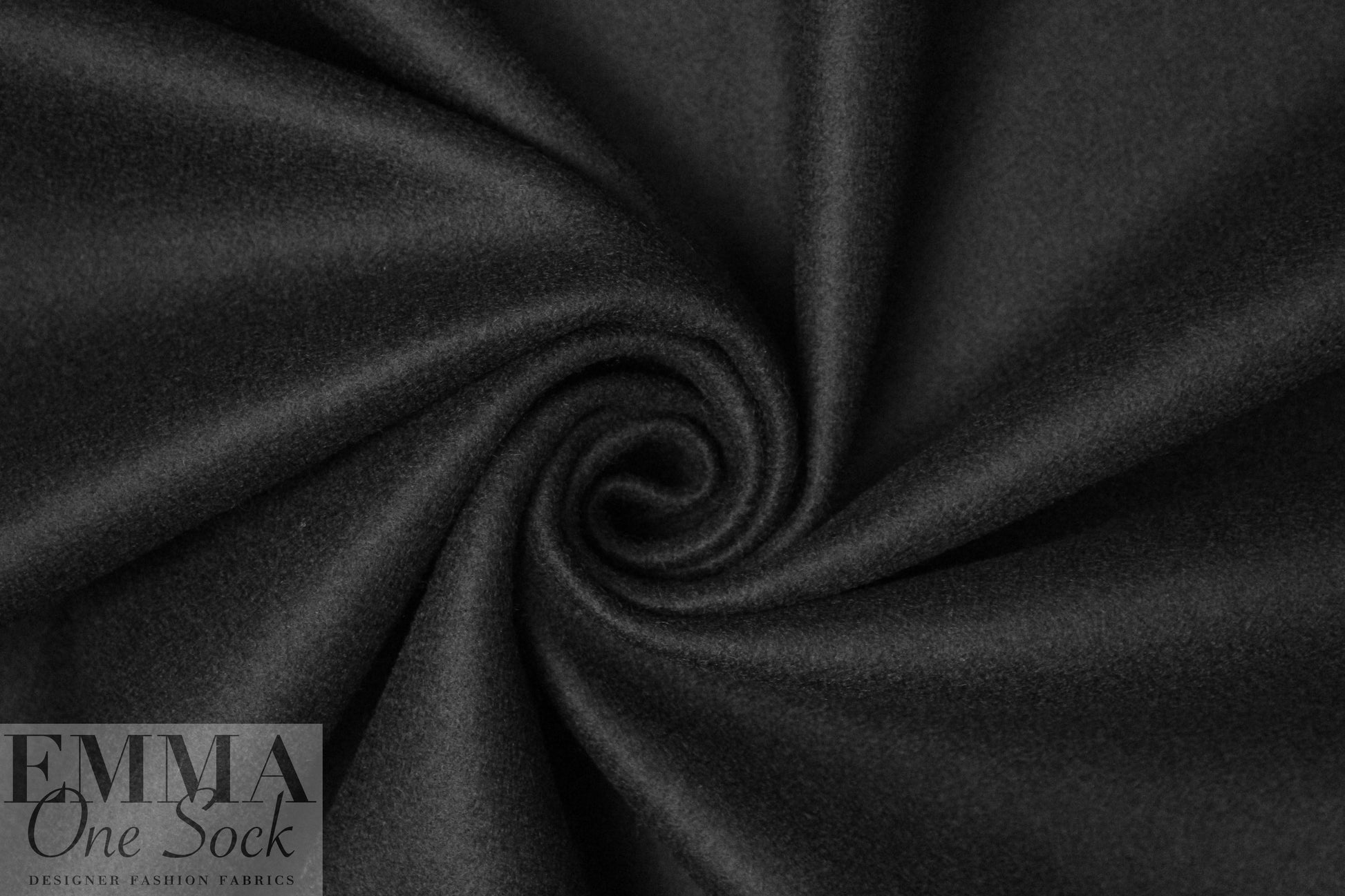 famous designer virgin wool coating - jet black 1.875 yd