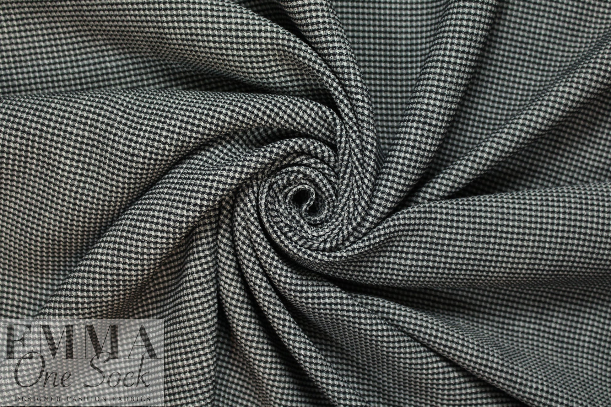 CA designer cotton blend black/natural waffle weave