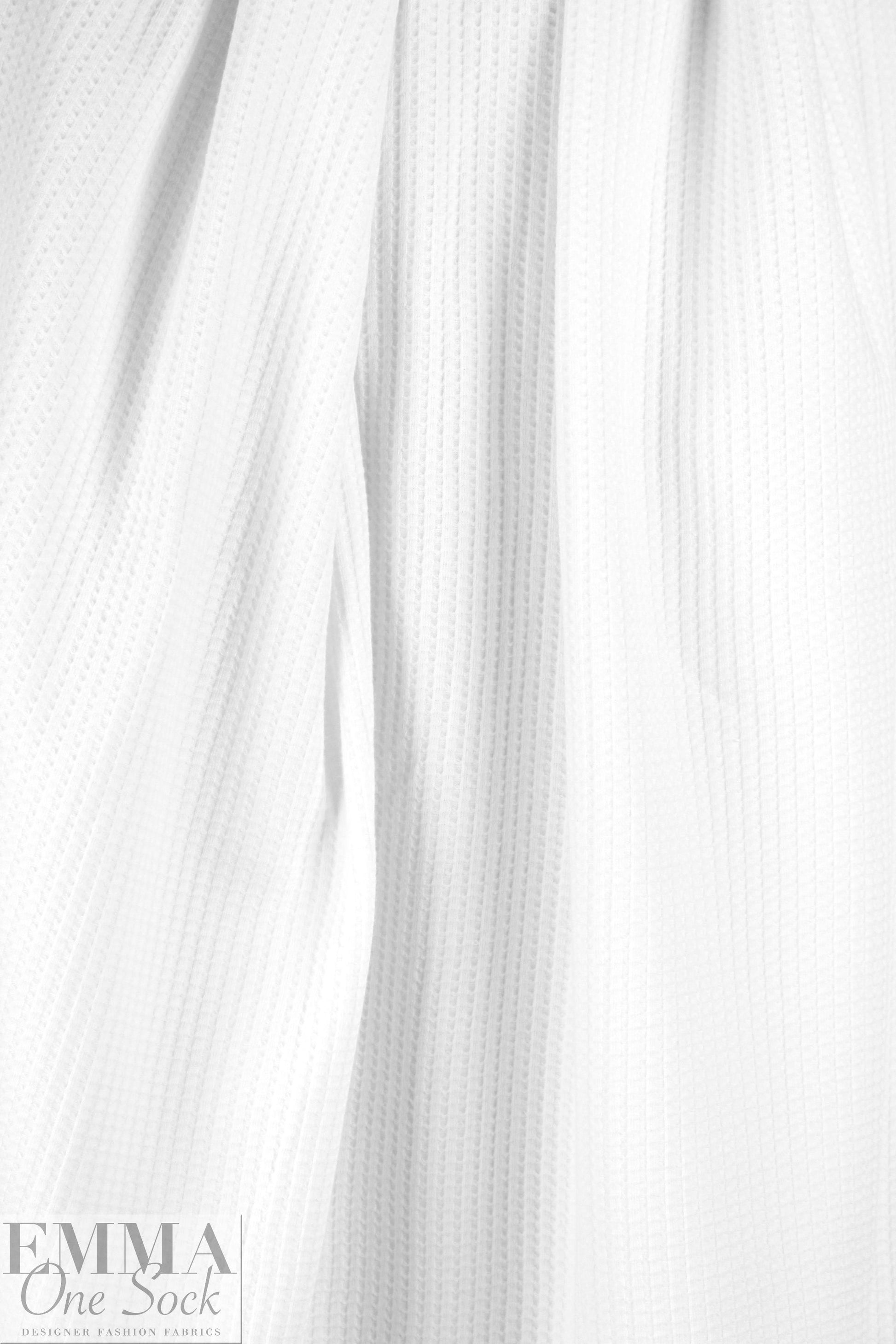 Dutch cotton waffle knit - white - Oeko-Tex certified .75 yds
