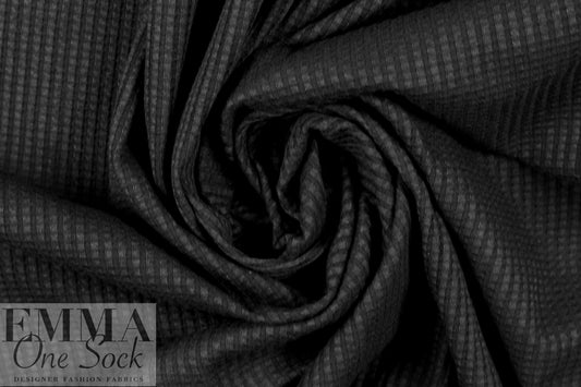 Dutch cotton waffle knit - black - Oeko-Tex certified 1.75 yds