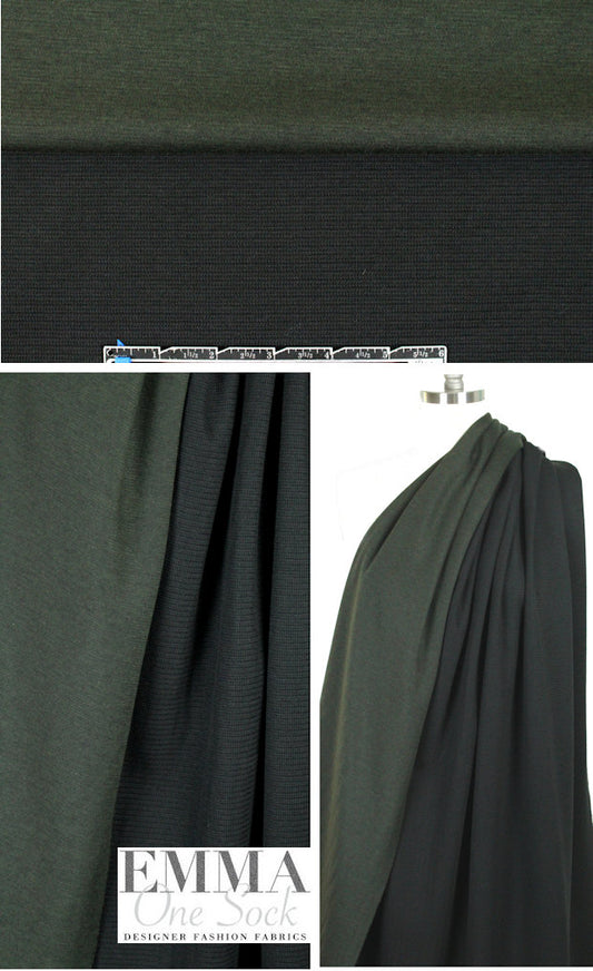 The0ry two-tone double-sided knit - forest/black