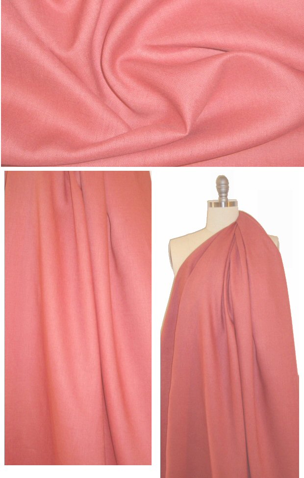 medium weight washed linen - spiced coral 1.10 yds
