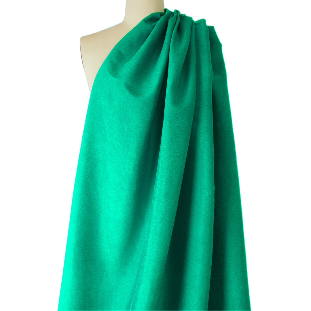 Italian washed silk slub woven - jade 1.75 yds