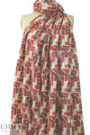 NY designer 'optical' graphic washed finish silk
