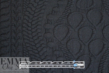 CA designer cable matelasse' knit - black 1.75 yd