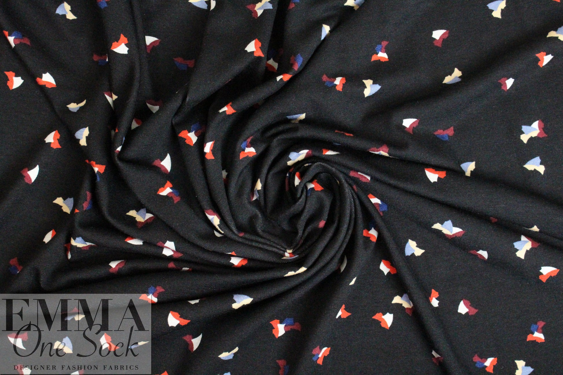 German mill digital viscose knit - confetti graphic