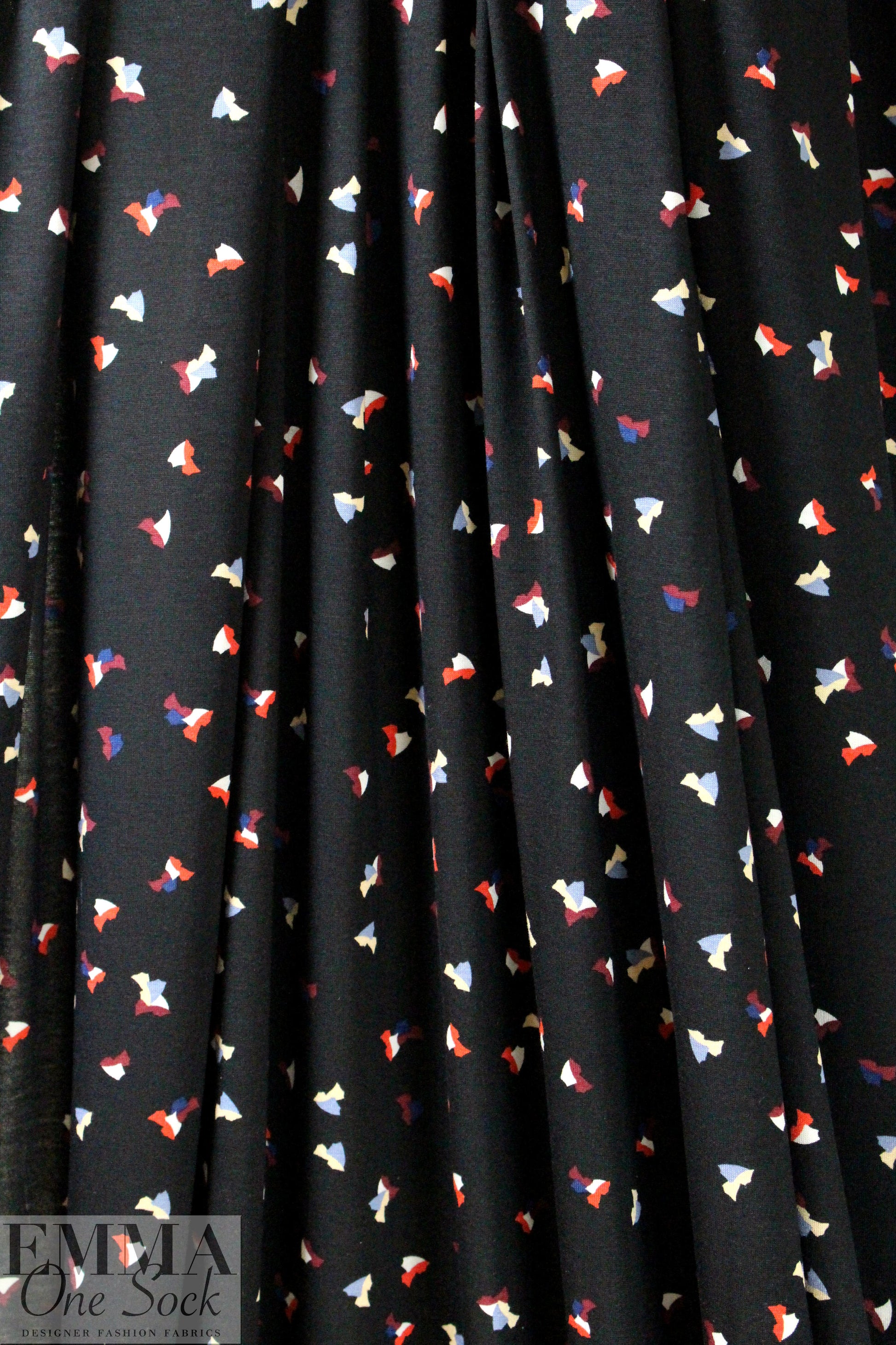 German mill digital viscose knit - confetti graphic