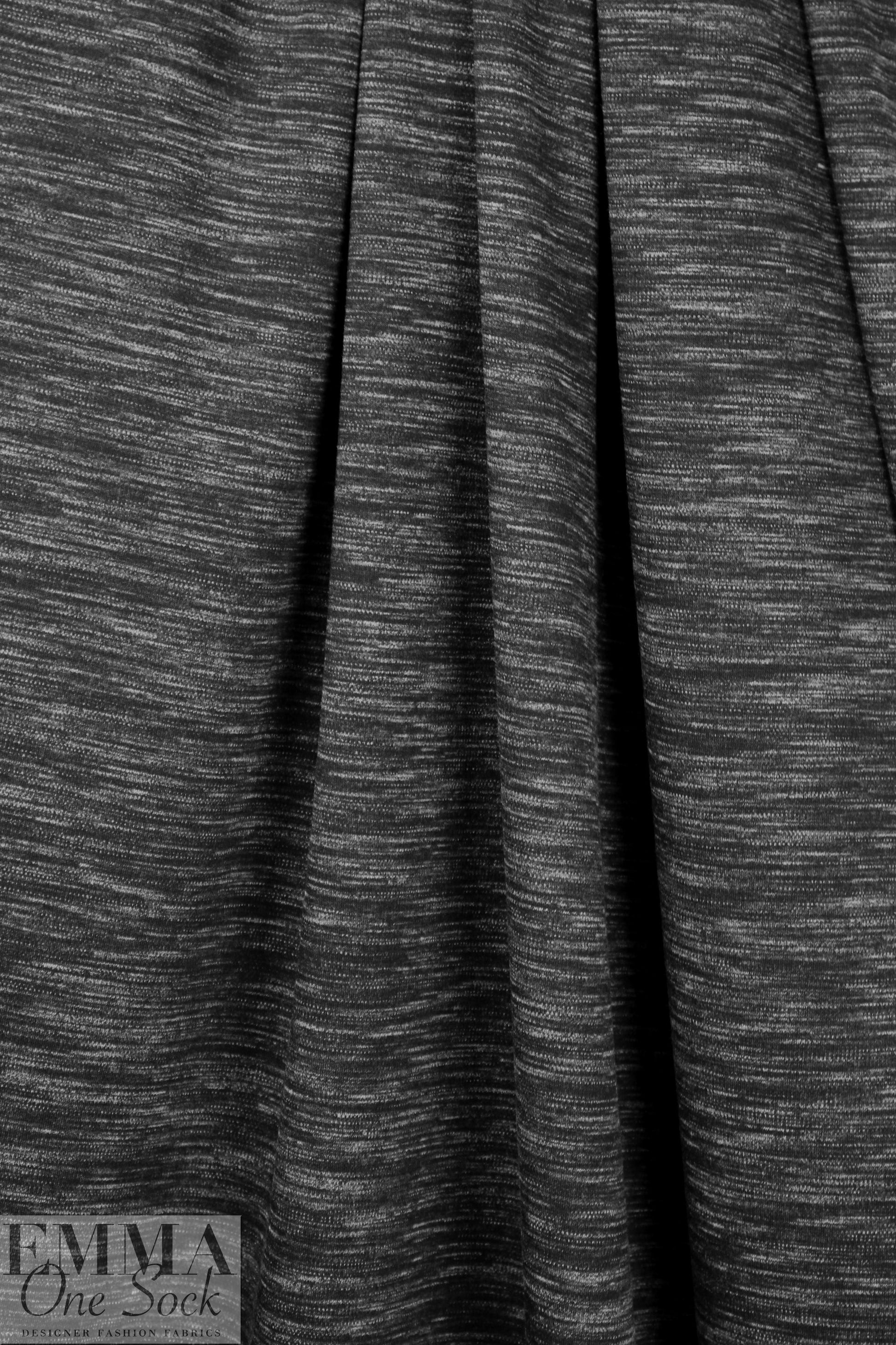 CA designer space dyed ponte - creamy white on black 2.375 yd