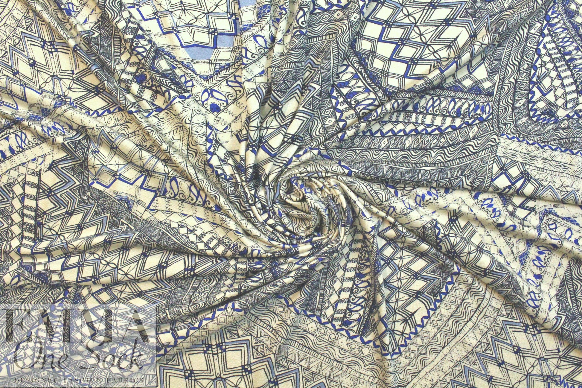 German mill digital viscose knit - intricate graphic