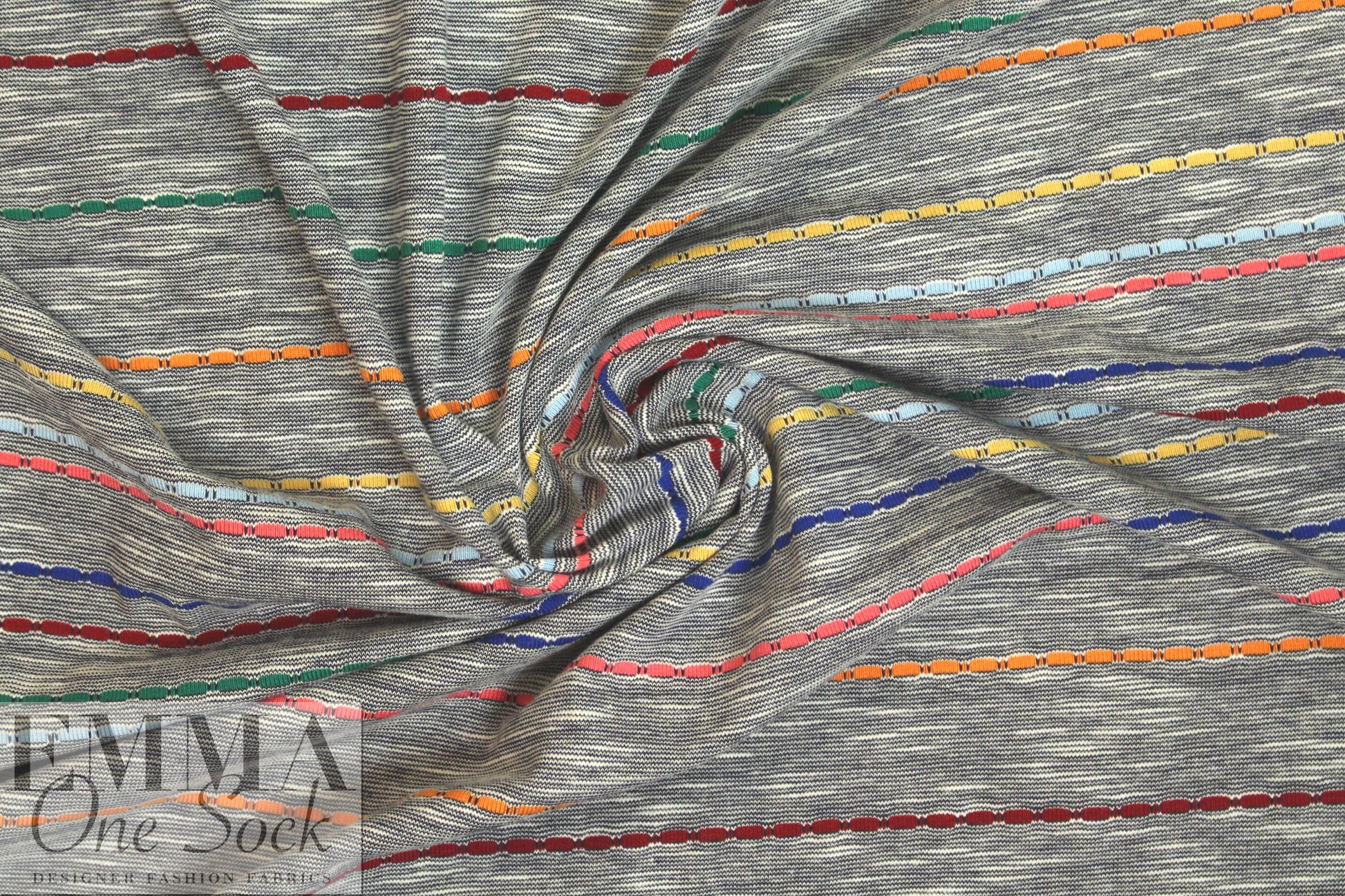 CA designer yarn dyed cotton jersey - colorful stripes