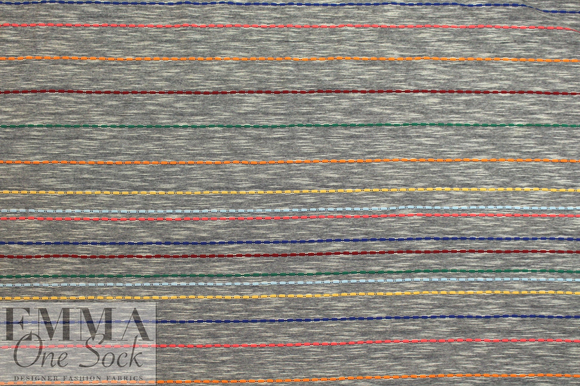 CA designer yarn dyed cotton jersey - colorful stripes 1.375 yds