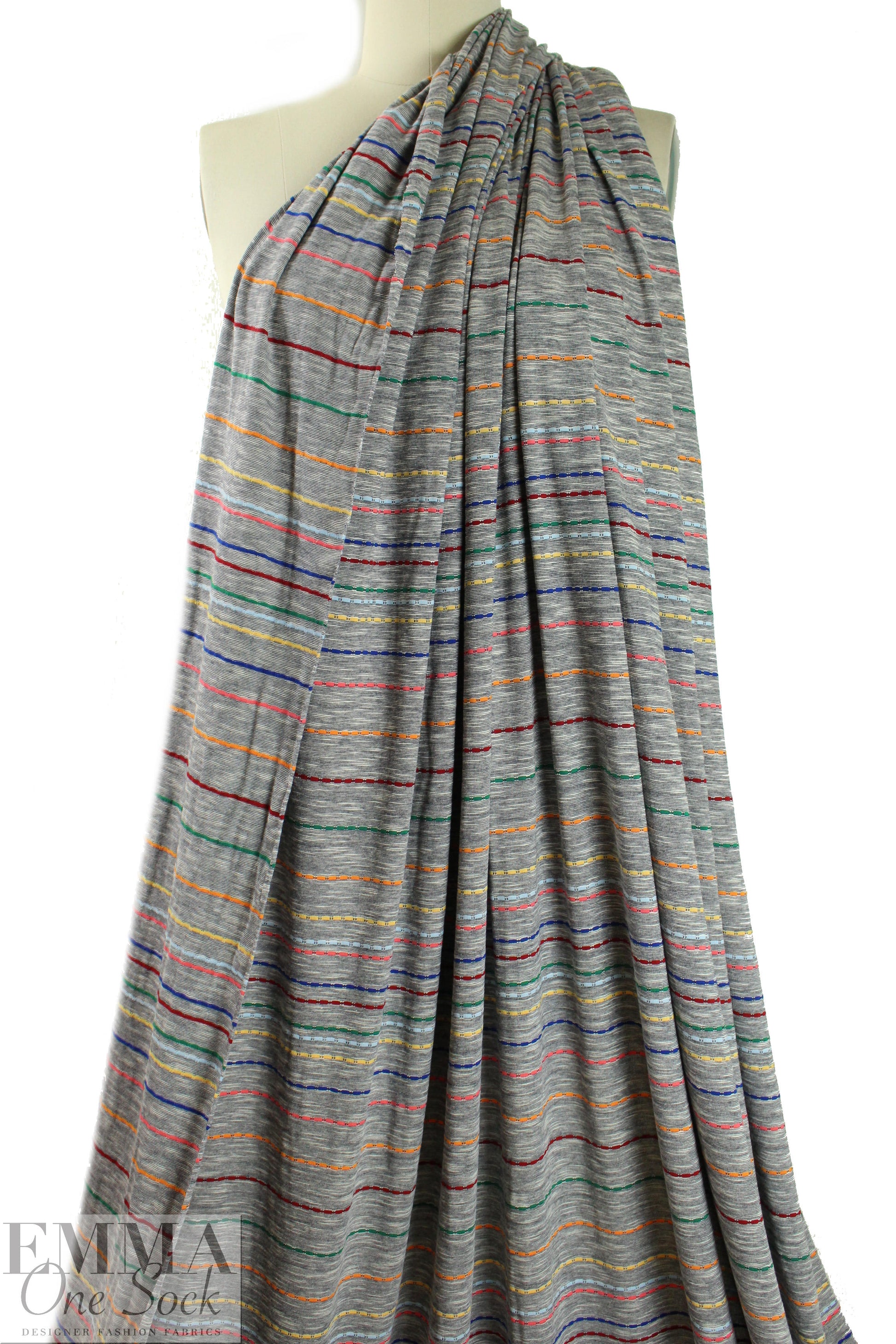 CA designer yarn dyed cotton jersey - colorful stripes