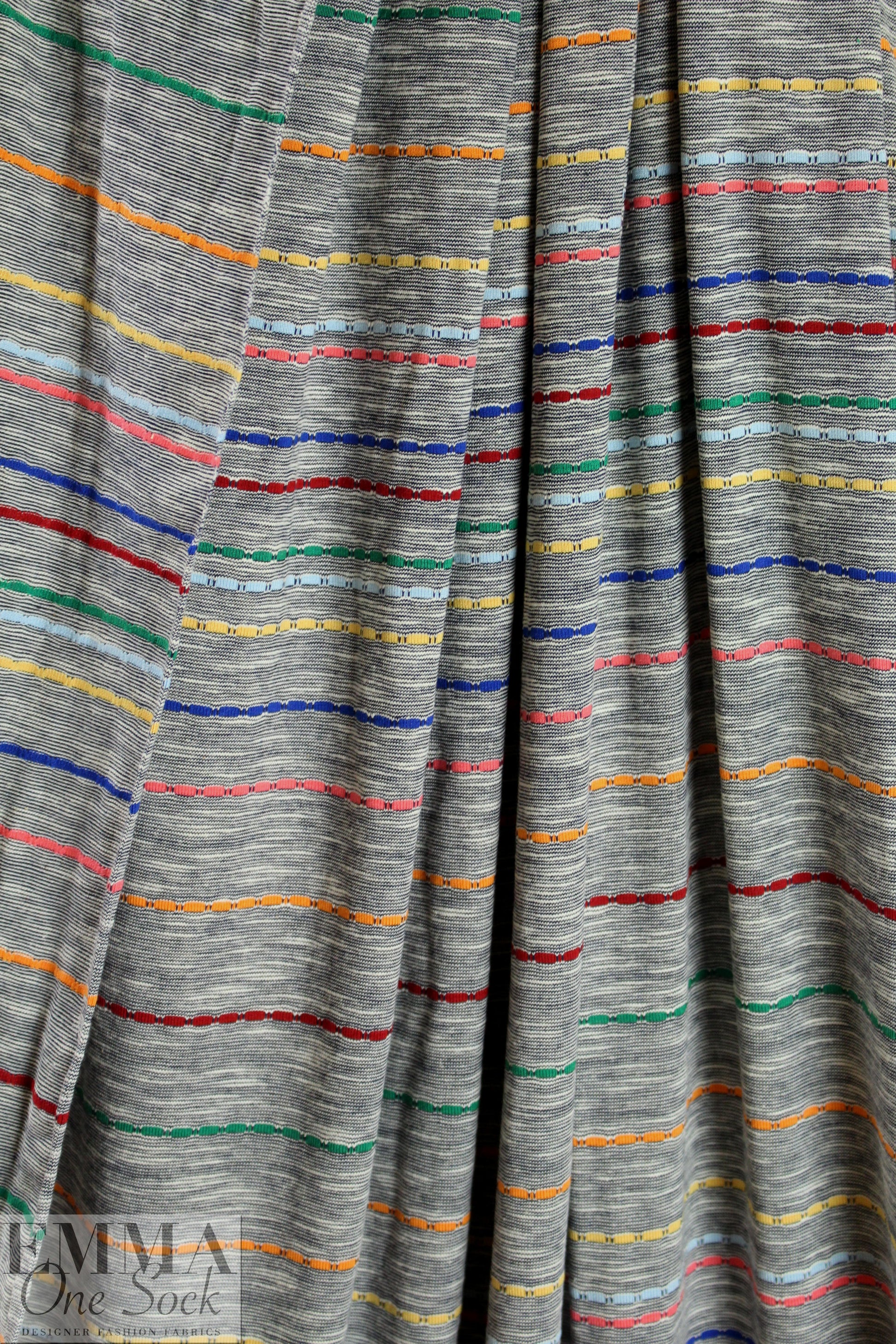 CA designer yarn dyed cotton jersey - colorful stripes