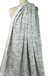 CA designer space dyed ponte - black on creamy white