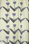 Whit large stylized tulip cotton/spandex shirting 1.75 yd