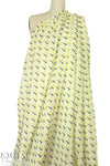 Whit stylized tulip textured cotton voile
