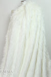 NY designer 'shaggy' long hair faux fur - pearly white