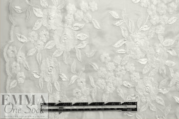 NY designer double scallop lace - soft white