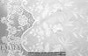 famous designer white 3-D floral embroidered cotton