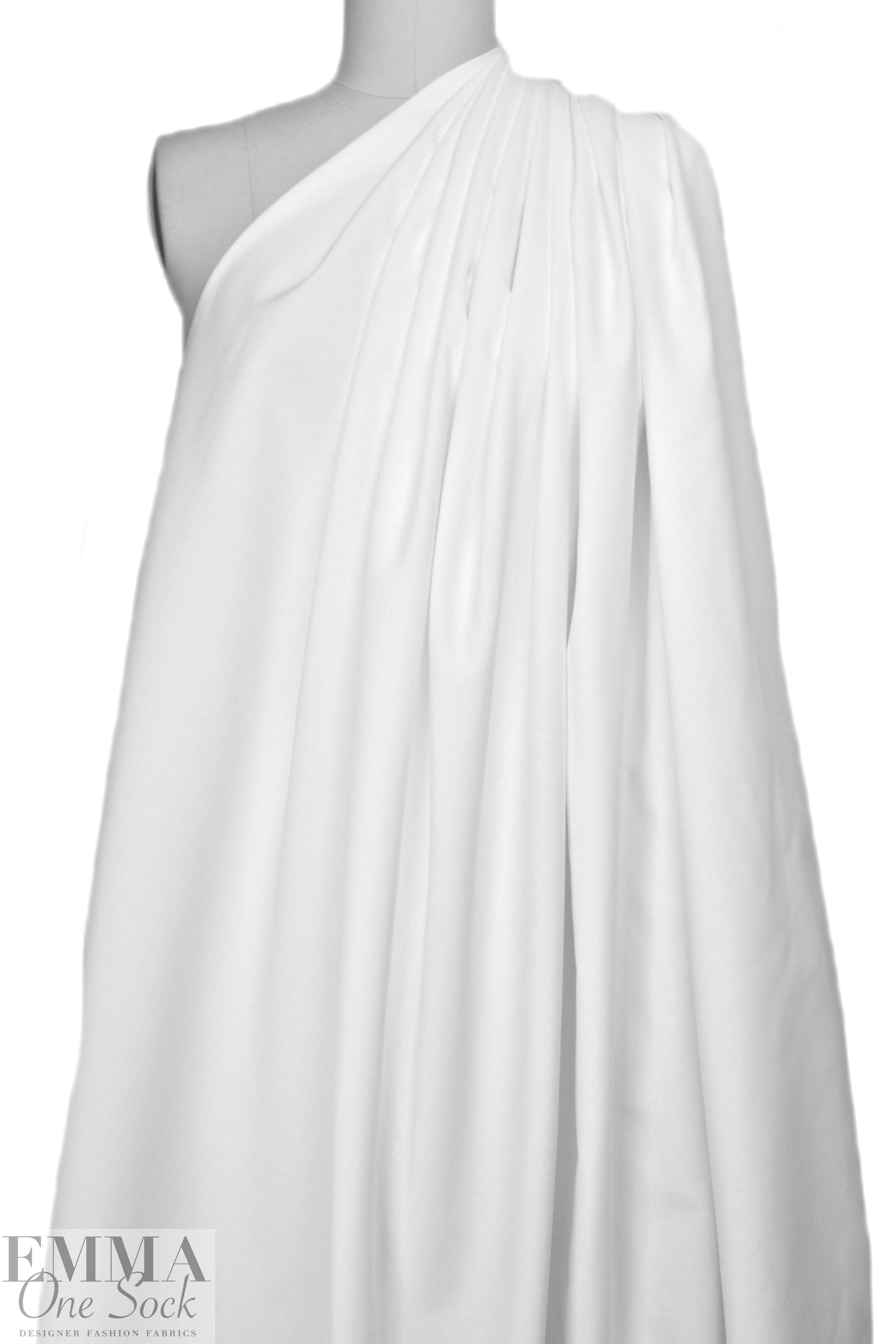 famous designer cotton pique woven - white