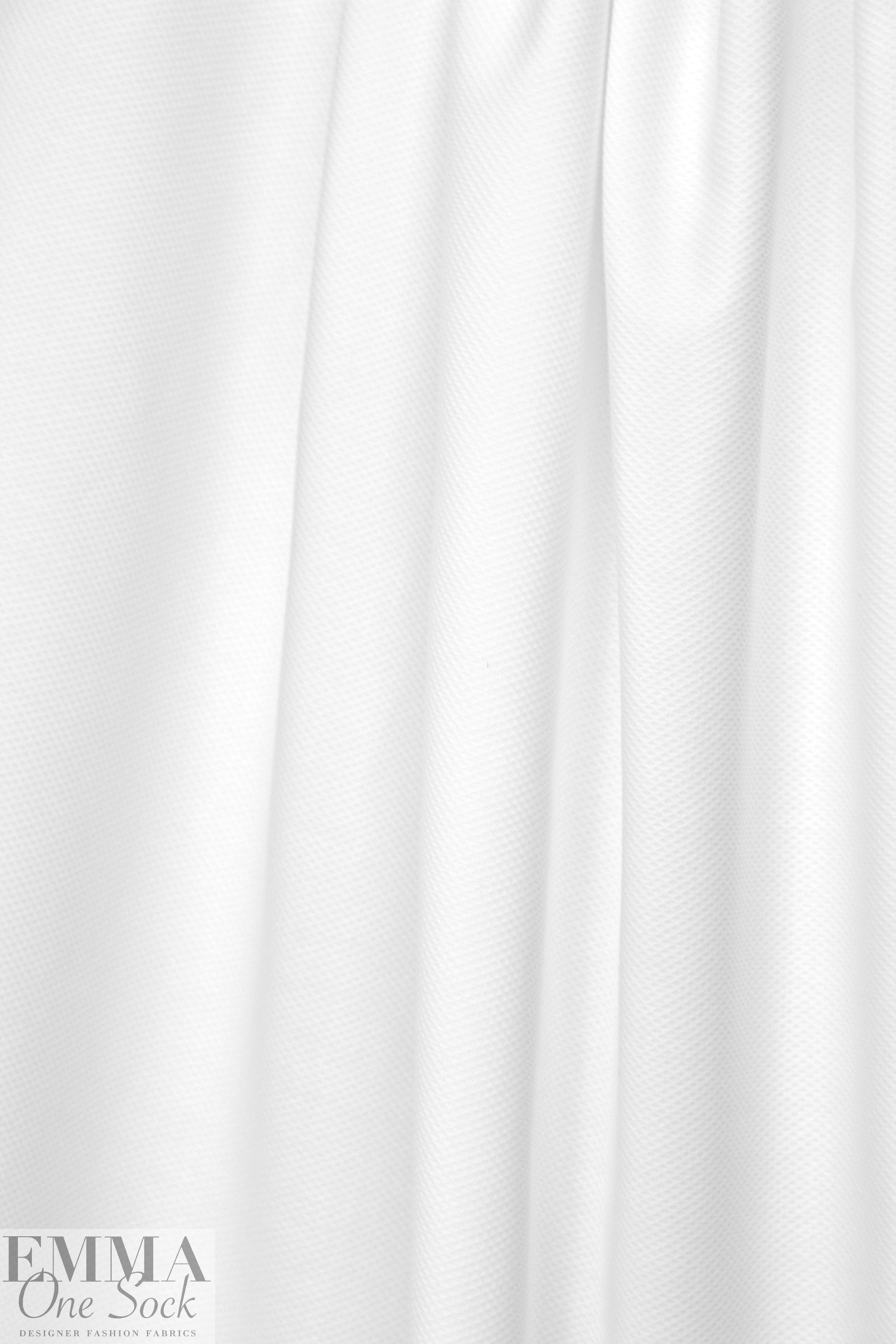 famous designer cotton pique woven - white