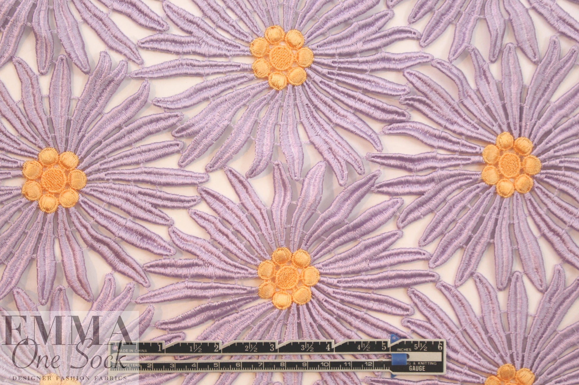 Richard Ty1er lavender flower guipure lace wide trim