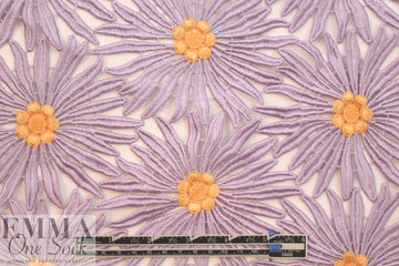 Richard Ty1er lavender flower guipure lace wide trim