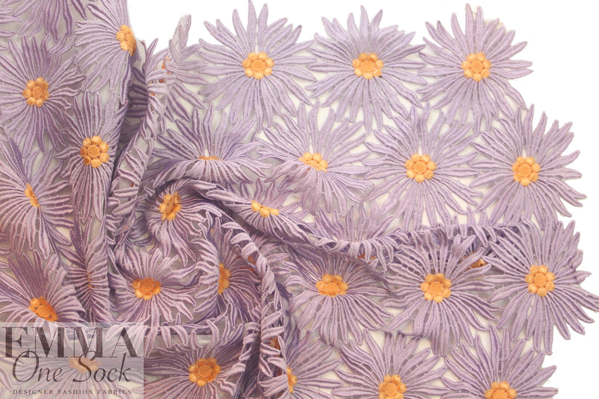 Richard Ty1er lavender flower guipure lace wide trim