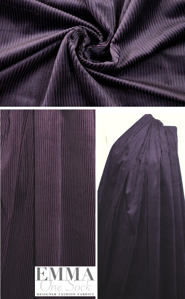 Italian wide wale corduroy - deep plum