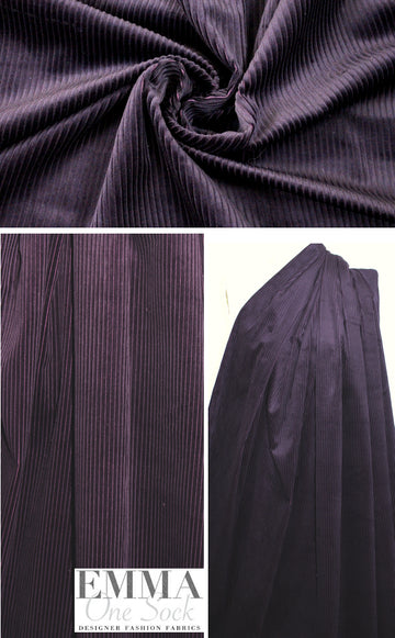 Italian wide wale corduroy - deep plum
