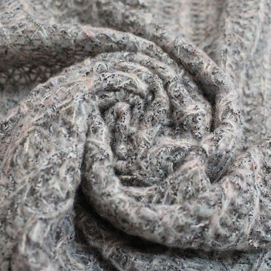 sweater knit, chunky rib luxury wool blend 'winter fog'