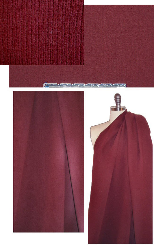 NY designer 2-ply textured wool doublecloth- garnet