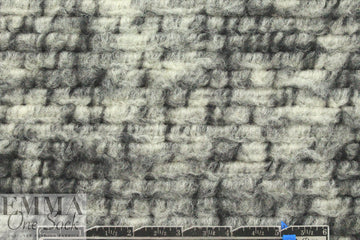Italian wool boucle' - black/winter white 1.375 yd