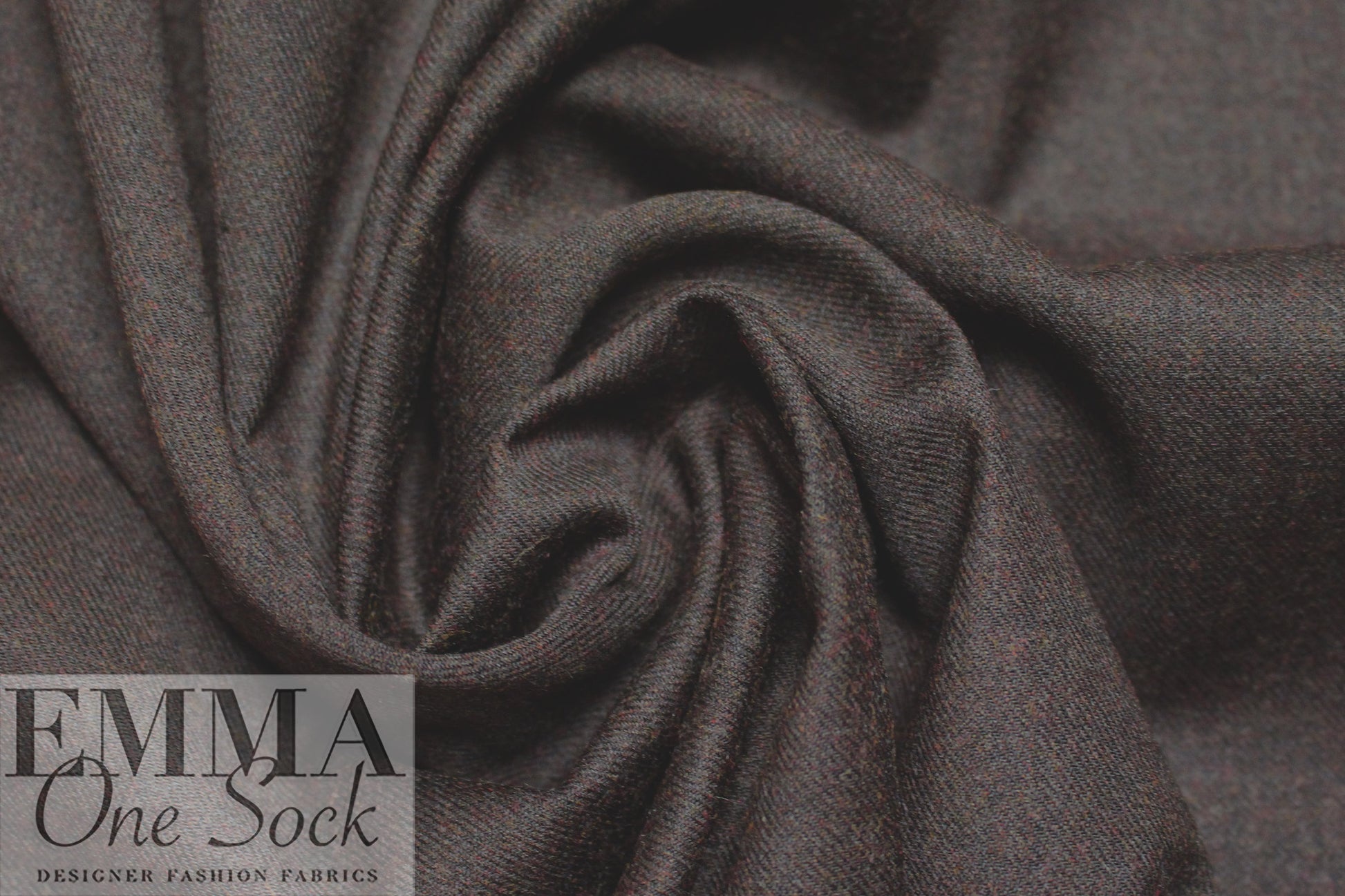 Italian stretch wool blend twill suiting - roasted coffee 1.25 yds