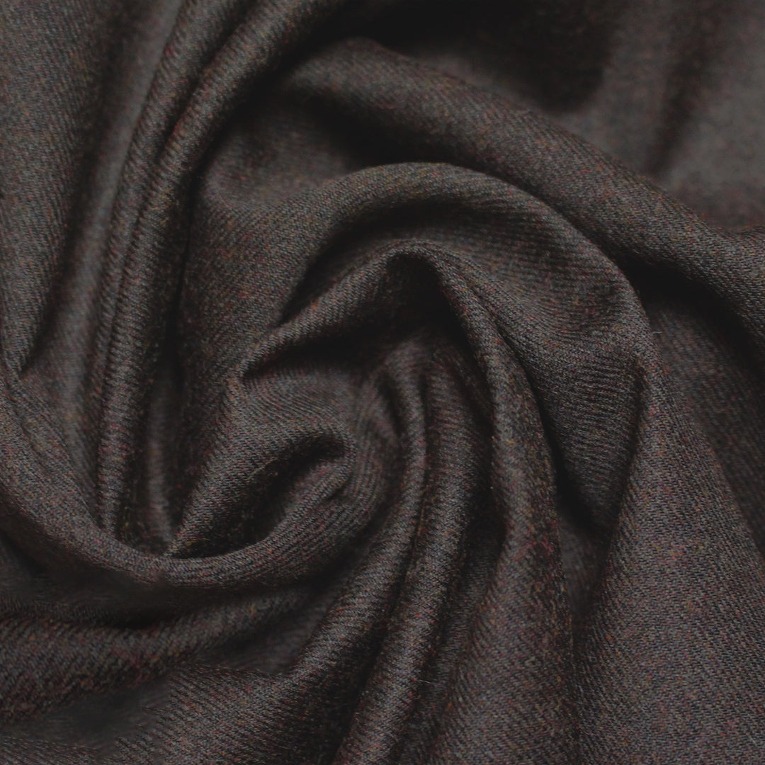European stretch wool blend twill suiting - roasted coffee 2.125 yd