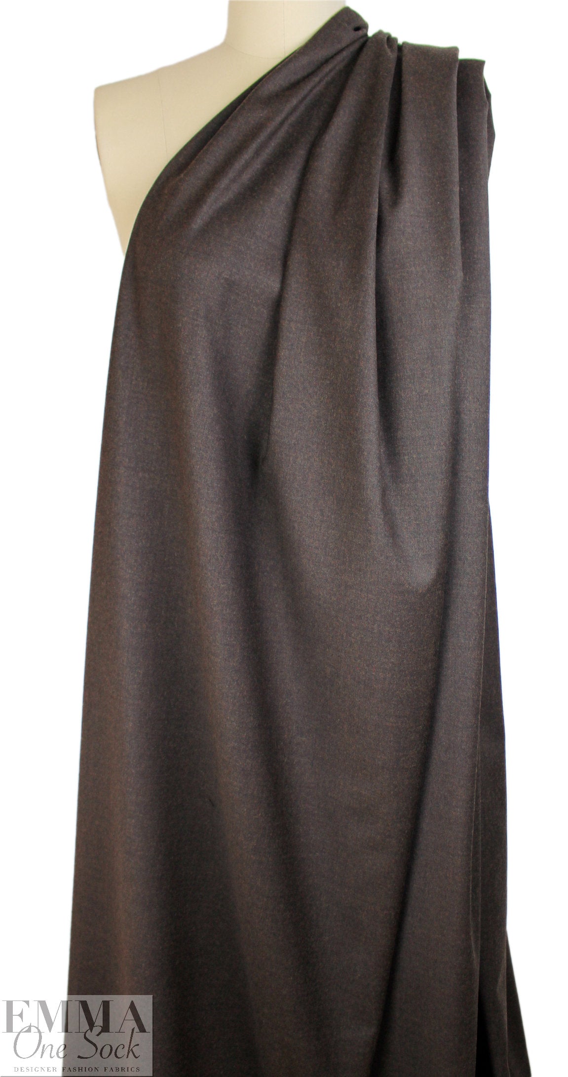 Italian stretch wool blend twill suiting - roasted coffee 1.25 yds