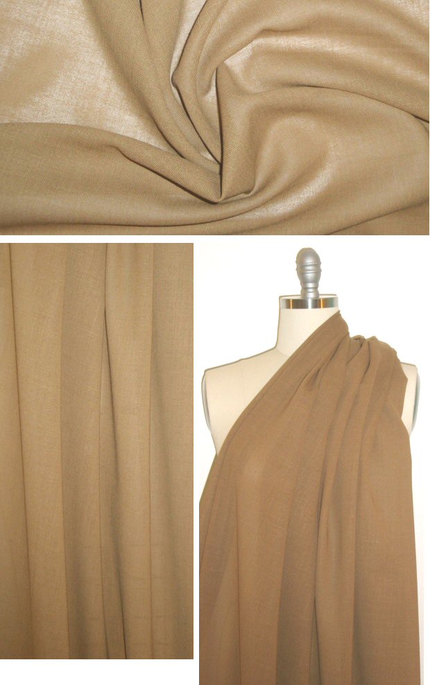 Italian gauzy wool crepe - toasty brown 1.375 yd